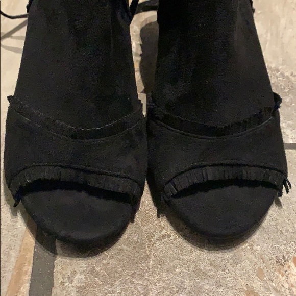 Black Open Toe 3” Heel Sandals - Picture 7 of 16